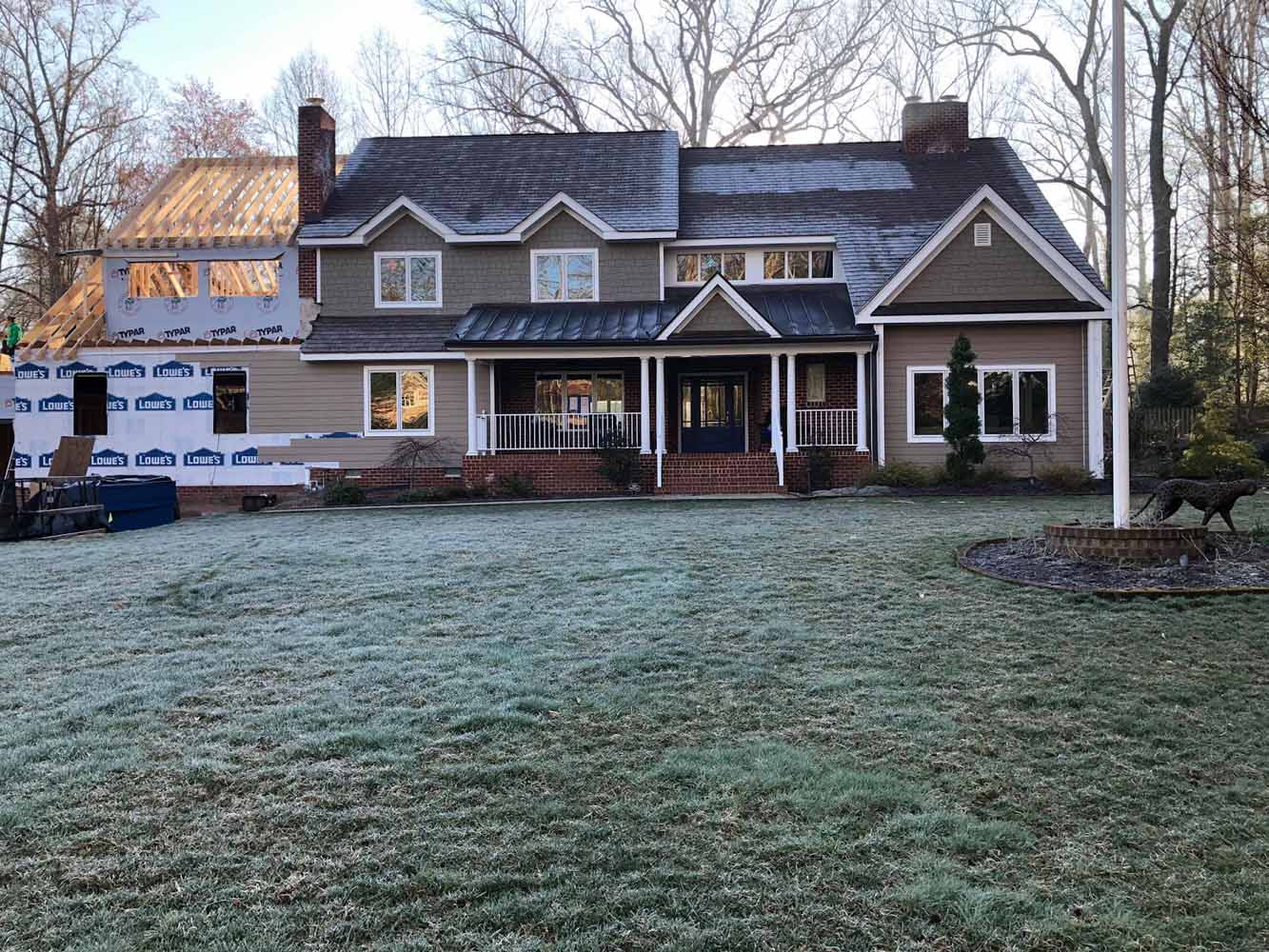 Three car garage, elevator, gym, office, and master bath being added to a home in Richmond, VA